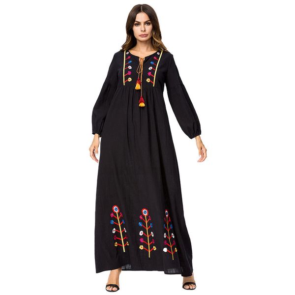 187208 plus size muslin long sleeved embroidered women robes 2018 autumn corban new fashion korean dress muslim hijabs robes abaya, Red
187208 plus size muslin long sleeved embroidered women robes 2018 autumn corban new fashion korean dress muslim hijabs robes abaya, Red