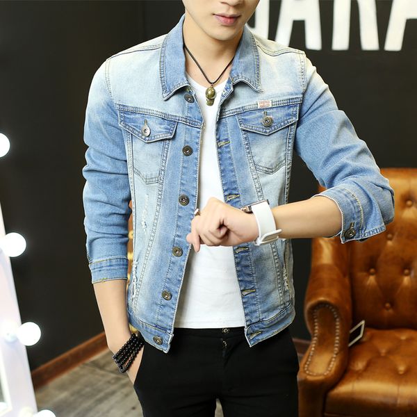 spring men denim elastic jacket long sleeve scratched hole designs jeans coat male classic blue slim fit mens jackets m-3xl, Black;brown
spring men denim elastic jacket long sleeve scratched hole designs jeans coat male classic blue slim fit mens jackets m-3xl, Black;brown