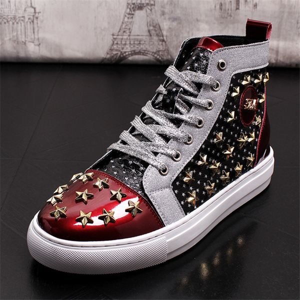 Zapatos Hombre Spikes Rivets Suede Leather Flats Platform High Top skateboarding Shoes Mens Ankle Boots Lace Up Casual Shoes 38D50
Zapatos Hombre Spikes Rivets Suede Leather Flats Platform High Top skateboarding Shoes Mens Ankle Boots Lace Up Casual Shoes 38D50
