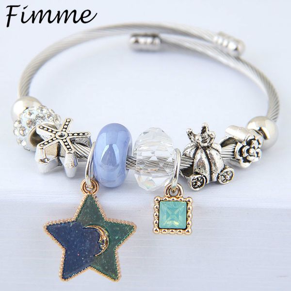 luxury bracelet stainless steel jewerlry rhinestone strand bracelets moon star charms bracelets shambhala beads cuff bangle cute pendant g, Black
luxury bracelet stainless steel jewerlry rhinestone strand bracelets moon star charms bracelets shambhala beads cuff bangle cute pendant g, Black