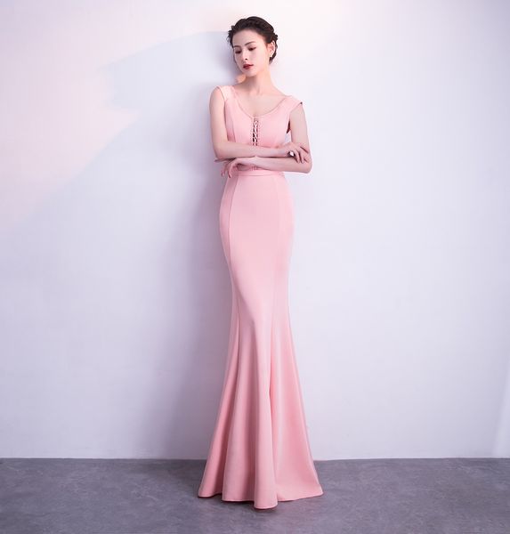 2018 new simple pink long prom dress mermaid evening dresses female v-neck beads formal party dress long maxi dress vestidos de noiva, Black
2018 new simple pink long prom dress mermaid evening dresses female v-neck beads formal party dress long maxi dress vestidos de noiva, Black