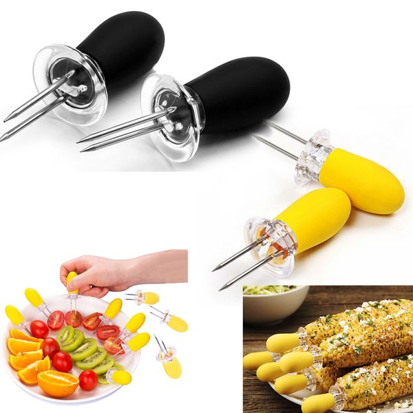 1set stainless steel corn cob holders with silicone handle - interlocking jumbo corn forks - perfect for home cooking and bbq
1set stainless steel corn cob holders with silicone handle - interlocking jumbo corn forks - perfect for home cooking and bbq