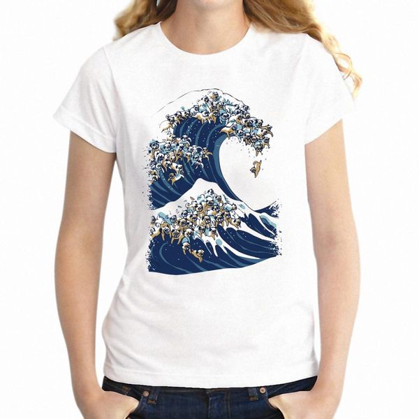 women's t shirt the great wave of pug off kanagawa awesome animals girl's tee, White
women's t shirt the great wave of pug off kanagawa awesome animals girl's tee, White