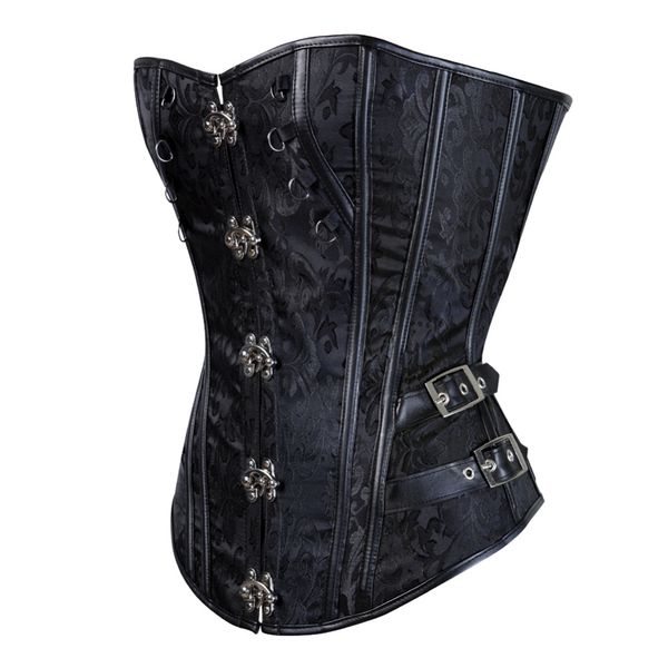 waist overbust corset jacquard lace up steel boned corset steampunk gothic bustier spiral boned brown and black, Black;white
waist overbust corset jacquard lace up steel boned corset steampunk gothic bustier spiral boned brown and black, Black;white
