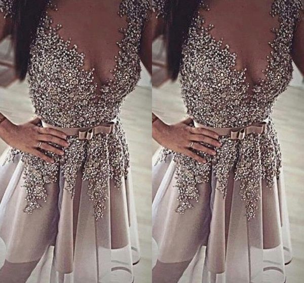gray short homecoming dresses sheer neck beaded appliqued tulle v neck a line party prom gowns knee length cocktail dress ba9927, Blue;pink
gray short homecoming dresses sheer neck beaded appliqued tulle v neck a line party prom gowns knee length cocktail dress ba9927, Blue;pink