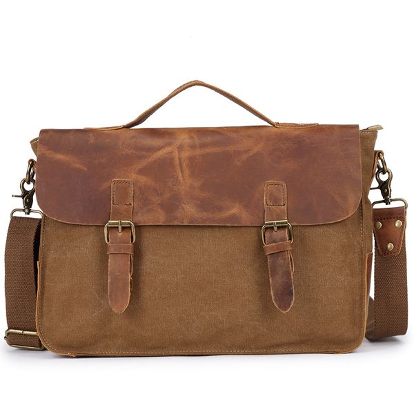 brand leather&canvas vintage briefcase handbag men shoulder messenger zipper business bags 36cm*10cm*26cm
brand leather&canvas vintage briefcase handbag men shoulder messenger zipper business bags 36cm*10cm*26cm