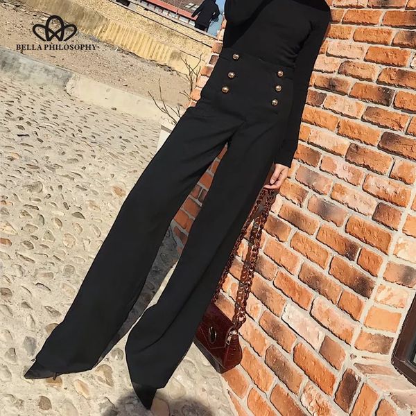 bella philosophy 2018 spring women loose full length pants black solid zipper female casual pants high waist wide leg, Black;white
bella philosophy 2018 spring women loose full length pants black solid zipper female casual pants high waist wide leg, Black;white