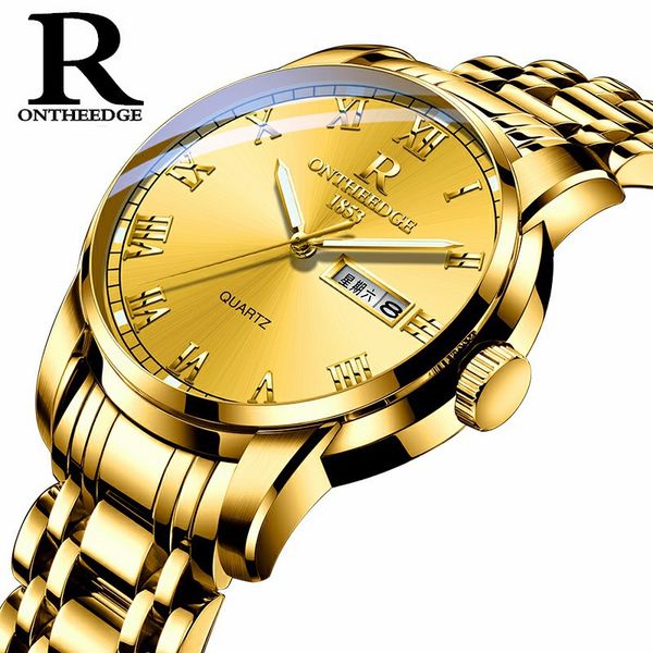 mens luxury gold wristwatches quartz stainless steel man watches waterproof calendar business men watch ontheedge brand, Slivery;brown
mens luxury gold wristwatches quartz stainless steel man watches waterproof calendar business men watch ontheedge brand, Slivery;brown