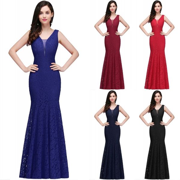 v neck lace mermaid long evening dresses sleeveless fitted low back party prom dresses vestido de festa cps722, Black;red
v neck lace mermaid long evening dresses sleeveless fitted low back party prom dresses vestido de festa cps722, Black;red
