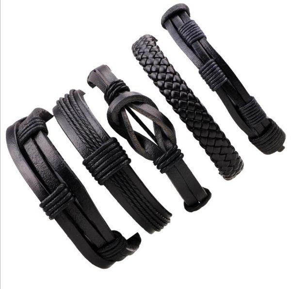 fashion 5pcs handmade vintage wristband leather rope bracelet tribal braided cuff adjustable bangle black ing, Golden;silver
fashion 5pcs handmade vintage wristband leather rope bracelet tribal braided cuff adjustable bangle black ing, Golden;silver