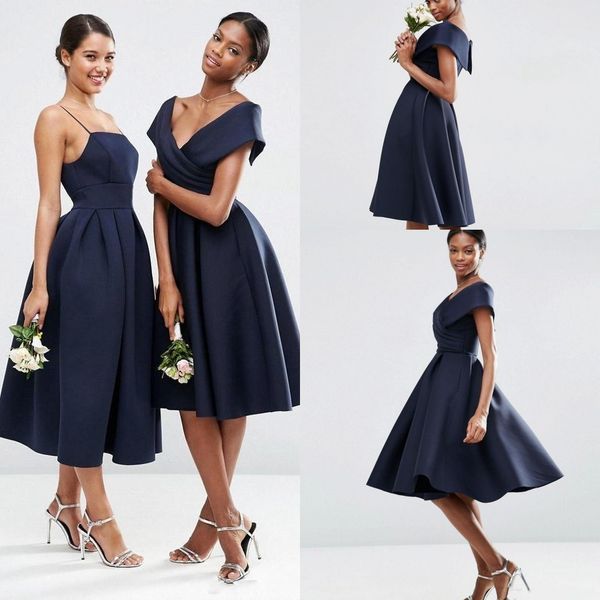 vintage short navy blue bridesmaid dresses 2018 off the shoulder tea length bridesmaid prom bridesmaids gowns wedding party vestidos, White;pink
vintage short navy blue bridesmaid dresses 2018 off the shoulder tea length bridesmaid prom bridesmaids gowns wedding party vestidos, White;pink