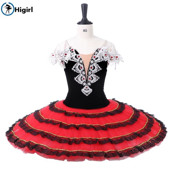 girls spanish cometiton stage tutu ballet costume don quixote pancake tutu women black red professional ballet bt9169
girls spanish cometiton stage tutu ballet costume don quixote pancake tutu women black red professional ballet bt9169