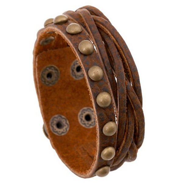 new fashion vintage brown leather knitting bronze button riveted bracelet men's wristband snap fastener jewelry accessries gifts wholes, Black
new fashion vintage brown leather knitting bronze button riveted bracelet men's wristband snap fastener jewelry accessries gifts wholes, Black