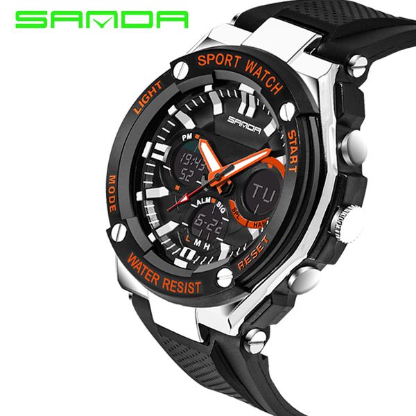 2018 new sanda men sport watches style watch silicone band digital watches display relogios masculinos, Slivery;brown
2018 new sanda men sport watches style watch silicone band digital watches display relogios masculinos, Slivery;brown