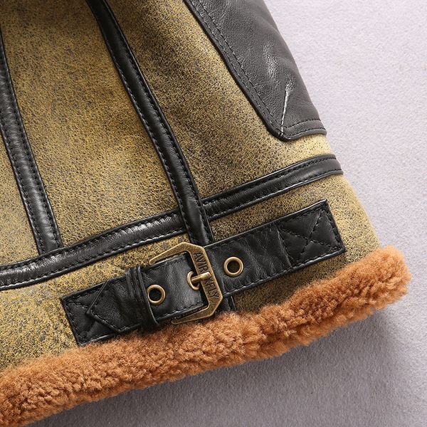 2018 lamb fur lining men sleepskin leather jackets stand collar army green flight jackets for sale, Black
2018 lamb fur lining men sleepskin leather jackets stand collar army green flight jackets for sale, Black