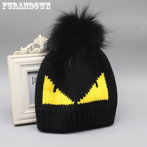 furandown winter hats 2017 fashion brand fur pompoms hat cap for women devil pattern knitted skullies beanies, Blue;gray
furandown winter hats 2017 fashion brand fur pompoms hat cap for women devil pattern knitted skullies beanies, Blue;gray