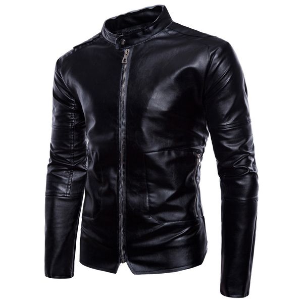 new men's leather for spring new european and american style big size coat black leather jacket --99
new men's leather for spring new european and american style big size coat black leather jacket --99