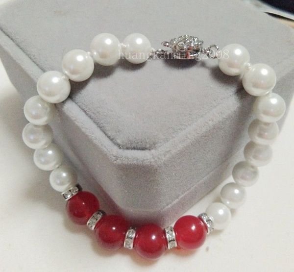 details about fashion 8mm white shell pearl 10mm red jade beads bracelet 7.5inch, Black
details about fashion 8mm white shell pearl 10mm red jade beads bracelet 7.5inch, Black