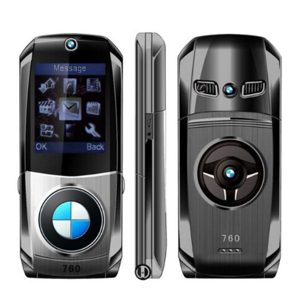 Круто! Супер Мини Суперкар Флип-телефон SOYES 760 Металлический Корпус Dual SIM Bluetooth оригинальный мобильный телефон мобильный телефон