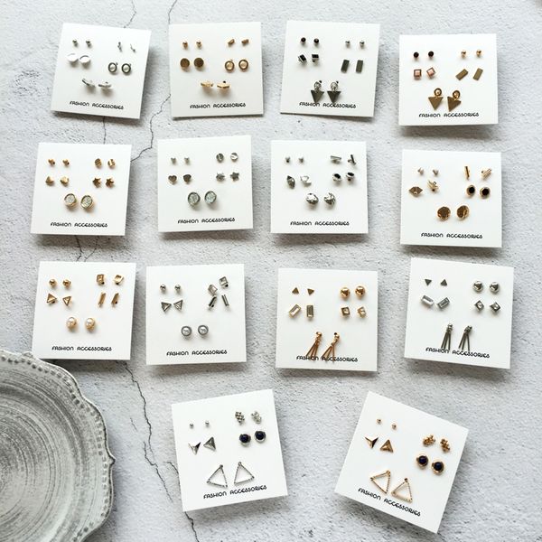 fashion woman earrings joker geometric stud earrings small triangle sweet round pearl women stud suit combination, Golden;silver
fashion woman earrings joker geometric stud earrings small triangle sweet round pearl women stud suit combination, Golden;silver