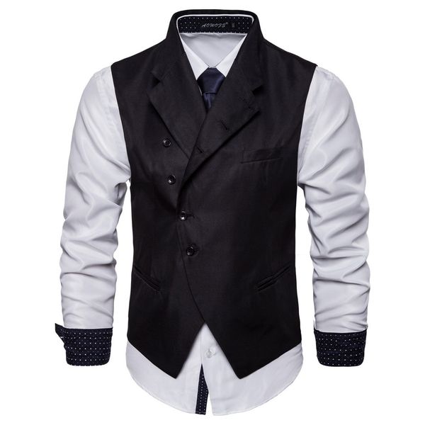 custom british style men's business formal suit vest asymmetric slung men's vest fashion new suit collar vest, Black
custom british style men's business formal suit vest asymmetric slung men's vest fashion new suit collar vest, Black