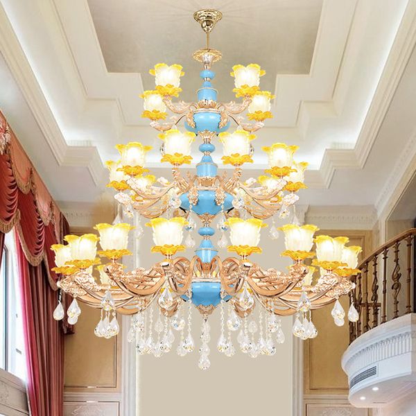 zinc alloy crystal chandelier 30 head led crystal lamp villa living room stair large chandeliers l three layers engineering pendant lamps
zinc alloy crystal chandelier 30 head led crystal lamp villa living room stair large chandeliers l three layers engineering pendant lamps