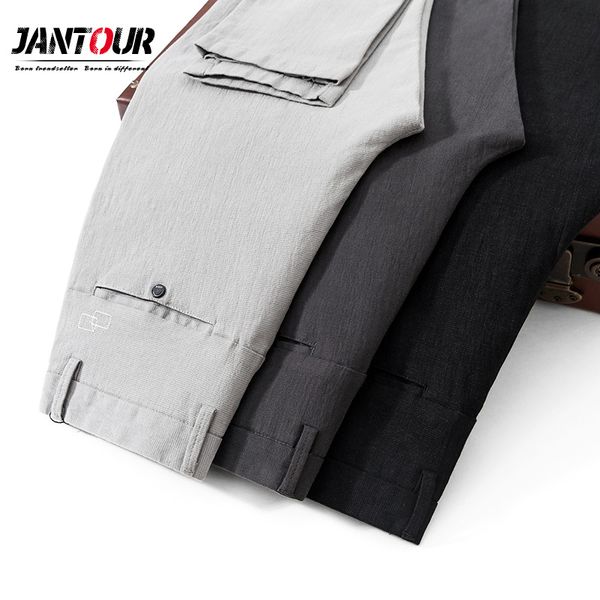 jantour fashion brand mens casual business pant men stretch cotton elastic fabric slim straight pant male black gray big size
jantour fashion brand mens casual business pant men stretch cotton elastic fabric slim straight pant male black gray big size