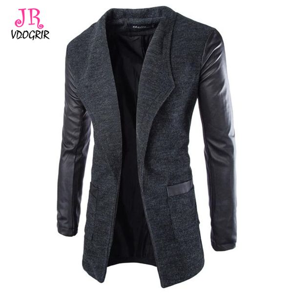 wholesale- vdogrir 2017 new winter men leather patchwork wool trench coat men long trench slim overcoat men coats trench outerwear casual, Tan;black
wholesale- vdogrir 2017 new winter men leather patchwork wool trench coat men long trench slim overcoat men coats trench outerwear casual, Tan;black