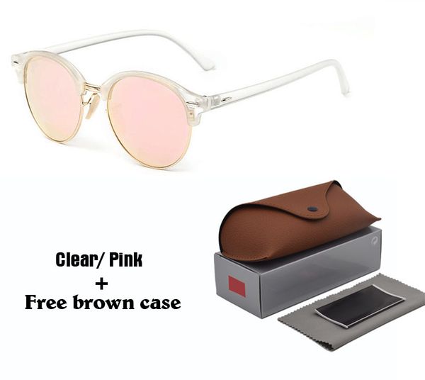 new fashion round sunglasses for mens womens brand designer sun glasses women men plank frame flash mirror uv400 protection lens with cases, White;black
new fashion round sunglasses for mens womens brand designer sun glasses women men plank frame flash mirror uv400 protection lens with cases, White;black