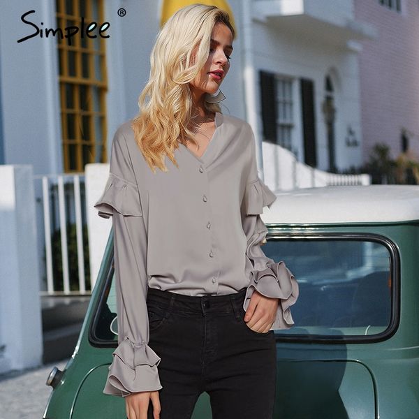 simplee satin v neck blouse office lady butterfly long sleeves women blouses elegant loose causal blouse shirt women plus size, White
simplee satin v neck blouse office lady butterfly long sleeves women blouses elegant loose causal blouse shirt women plus size, White