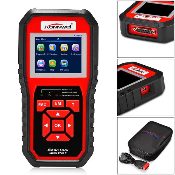 KONNWEI KW850 OBD2 EOBD Automotive Scanner Full Diagnostic Tool Diagnosis Scanner support Eight Languages CDT_00P
KONNWEI KW850 OBD2 EOBD Automotive Scanner Full Diagnostic Tool Diagnosis Scanner support Eight Languages CDT_00P