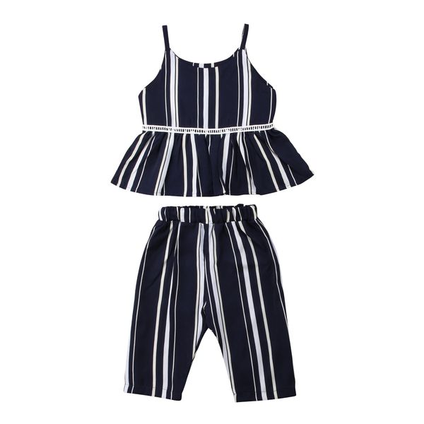 2018 kids baby girl 2pcs strap striped summer outfits suspender tops pants fashion summer set cute clothes, White
2018 kids baby girl 2pcs strap striped summer outfits suspender tops pants fashion summer set cute clothes, White