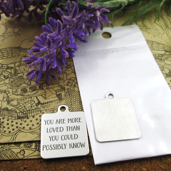 40pcs--"you are more loved than you could possibly know "stainless steel charms more style for choosing diy charms pendants for ne, Bronze;silver
40pcs--"you are more loved than you could possibly know "stainless steel charms more style for choosing diy charms pendants for ne, Bronze;silver