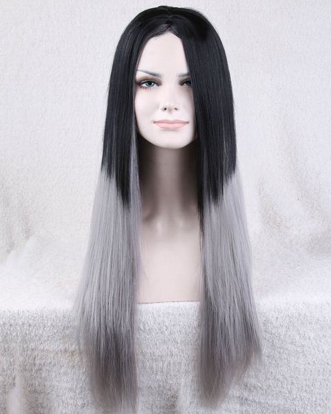 long straight wig ombre hair for woman dark roots wigs natural looking synthetic fiber wig, Black
long straight wig ombre hair for woman dark roots wigs natural looking synthetic fiber wig, Black