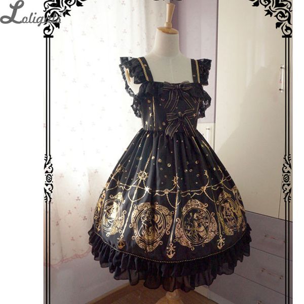 the song of mermaid series gold stamped lolita jsk dress by soufflesong, Black;red
the song of mermaid series gold stamped lolita jsk dress by soufflesong, Black;red