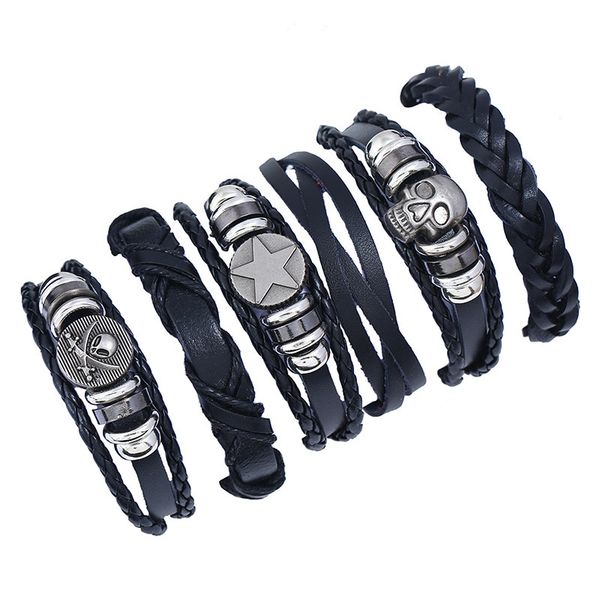 chaomo retro woven leather accessories skull suit bracelet handmade rock ornament personalized creative gift, Golden;silver
chaomo retro woven leather accessories skull suit bracelet handmade rock ornament personalized creative gift, Golden;silver