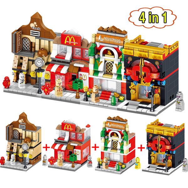 4 in 1 mini scene blocks fast food shop retail store architectures city street educational building block sets model bricks toys
4 in 1 mini scene blocks fast food shop retail store architectures city street educational building block sets model bricks toys