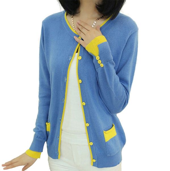 women's cashmere patchwork o-neck sweaters and cardigans wool elastic sweater slim knitted casual candy color cardigan, White;black
women's cashmere patchwork o-neck sweaters and cardigans wool elastic sweater slim knitted casual candy color cardigan, White;black
