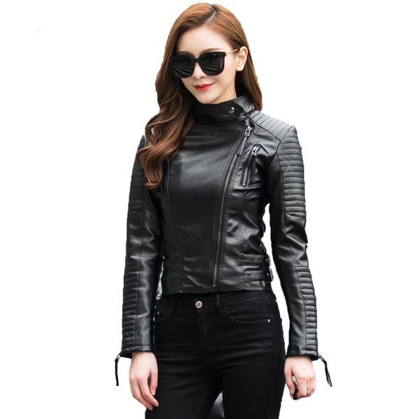 new 2018 autumn women cool punk leather jacket soft pu faux leather female jackets basic bomber motorcycle coats female, Black
new 2018 autumn women cool punk leather jacket soft pu faux leather female jackets basic bomber motorcycle coats female, Black