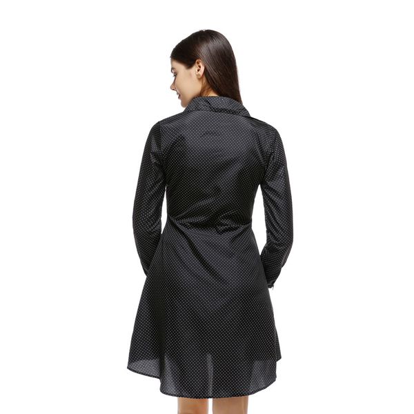 women shirt dress lady long sleeve polka dot printed bodycon party dresses cotton blends plus size vestido casual vintage, Black;gray
women shirt dress lady long sleeve polka dot printed bodycon party dresses cotton blends plus size vestido casual vintage, Black;gray