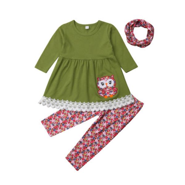 3pcs kids baby girl clothes t-shirt dress+animal pants+headband outfits set size 2-6y, White
3pcs kids baby girl clothes t-shirt dress+animal pants+headband outfits set size 2-6y, White