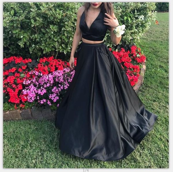 elegant women's a-line long two pieces satin v-neck black prom dresses plus size custom made floor length zipper evening gowns party dr, Red
elegant women's a-line long two pieces satin v-neck black prom dresses plus size custom made floor length zipper evening gowns party dr, Red