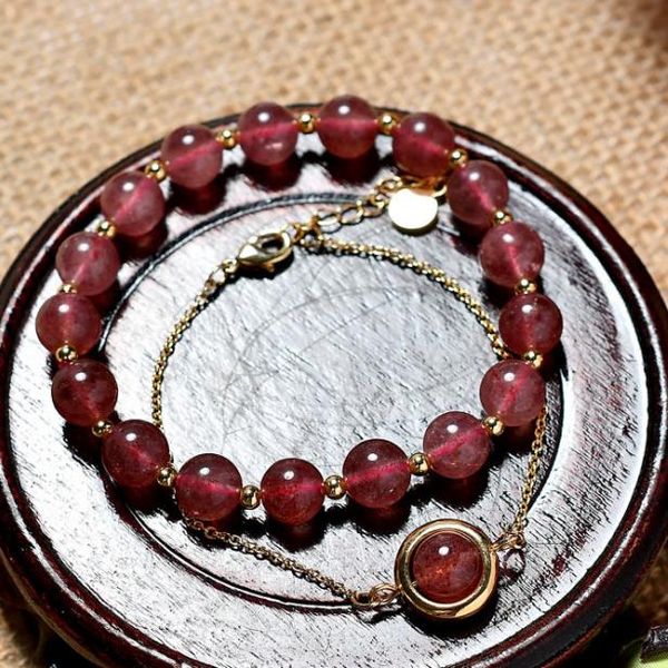 strawberry crystal bracelet lady call peach blossom natural crystal hand - on - hand transfer bead on double layer, Black
strawberry crystal bracelet lady call peach blossom natural crystal hand - on - hand transfer bead on double layer, Black