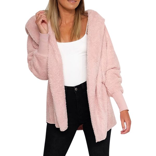 women hooded cardigan fluffy coat warm fleece jacket sweater fashion long sleeve autumn winter overcoat, White;black
women hooded cardigan fluffy coat warm fleece jacket sweater fashion long sleeve autumn winter overcoat, White;black