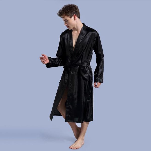 kimono robe men mens silk bathrobe robe kimono hombre 1197, Black;brown
