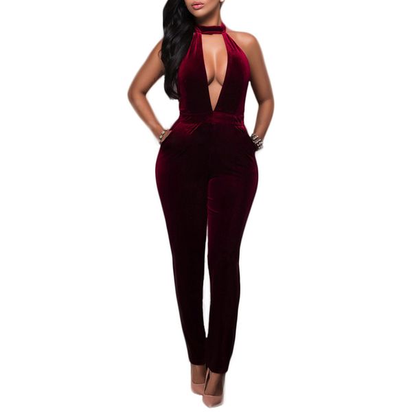 velvet jumpsuit autumn elegant halter bodysuit rompers velvet sleeveless deep v-neck womens one piece slim overalls, Black;white
velvet jumpsuit autumn elegant halter bodysuit rompers velvet sleeveless deep v-neck womens one piece slim overalls, Black;white