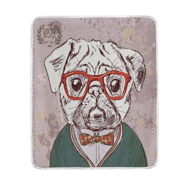 vintage pug dog with red glasses blanket soft warm cozy bed couch lightweight polyester microfiber blanket
vintage pug dog with red glasses blanket soft warm cozy bed couch lightweight polyester microfiber blanket