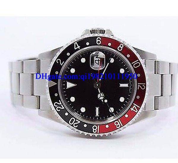 christmas gift super quality asia 2813 movement sapphire wristwatches gmt 16710 40mm black dial mechanical automatic watch watches red/black, Slivery;brown