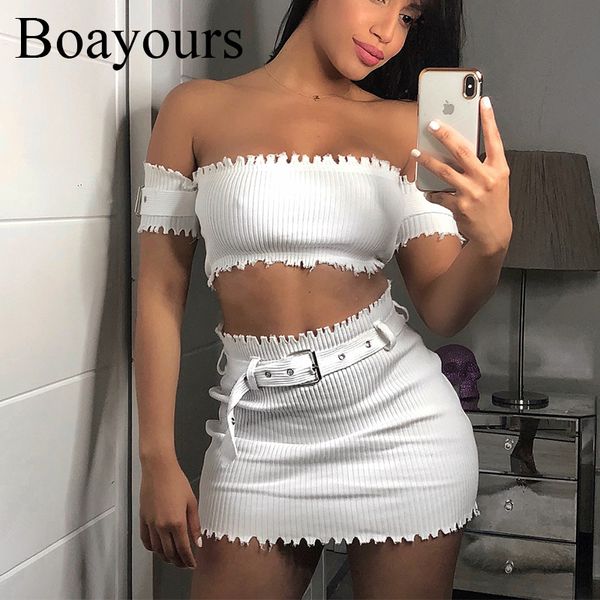 boayours short sleeve strapless 2 piece set mini dress women 2018 summer sashes ribbed bodycon dress female robe femme ete, White;black
boayours short sleeve strapless 2 piece set mini dress women 2018 summer sashes ribbed bodycon dress female robe femme ete, White;black