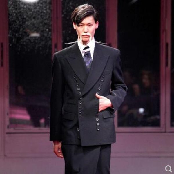 xs-5xl 2018 new men clothing fashion double-breasted lapels suit casual hairstylist formal dress plus size male singer costumes, White;black
xs-5xl 2018 new men clothing fashion double-breasted lapels suit casual hairstylist formal dress plus size male singer costumes, White;black